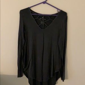 American Eagle Strapy Grey Blouse